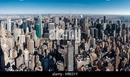 Vue depuis l'Empire State Building, New York City Banque D'Images