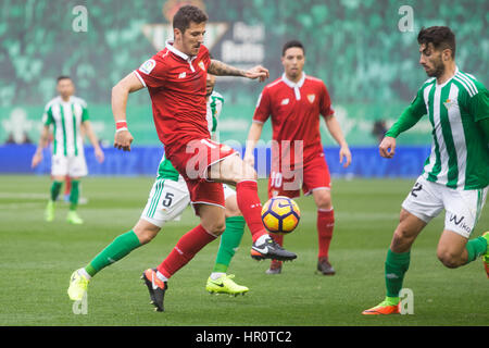 Séville, Espagne, 25 février 2017. Jovetic lors du match entre Real Betis B. vs FC Sevilla FC de la Liga au stade Benito Villamarin le 25 février 2017 à Séville : VWPics Crédit/Alamy Live News Banque D'Images