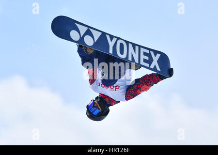 Hokkaido, Japon. Feb 25, 2017. Nedefuji Ayumu (JPN) : snowboard halfpipe hommes au cours de la 2017 Jeux Asiatiques d'hiver de Sapporo à Bankei Ski Park à Hokkaido, Japon . Credit : AFLO SPORT/Alamy Live News Banque D'Images