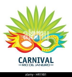 Carnaval de Rio de Janeiro masque partie Illustration de Vecteur