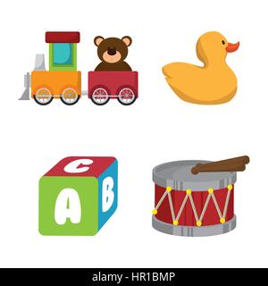 Les enfants toys icons Illustration de Vecteur