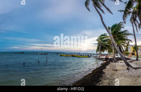 Coucher du soleil à Caye Caulker - Belize Banque D'Images