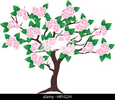 Vector illustration d'un Apple Blossom tree Illustration de Vecteur