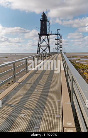 Leuchtturm Obereversand Dorum-Neufe, port de pêche Banque D'Images