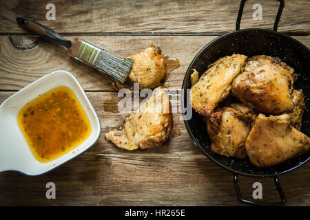 Poulet avec l'huile de chili Banque D'Images