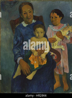 Femme polynésienne avec enfants 1901 Paul Gauguin Banque D'Images