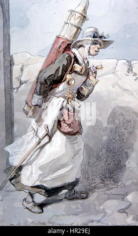 Paul Gavarni - Femme - Walters 371454 Vendeur de chocolat Banque D'Images