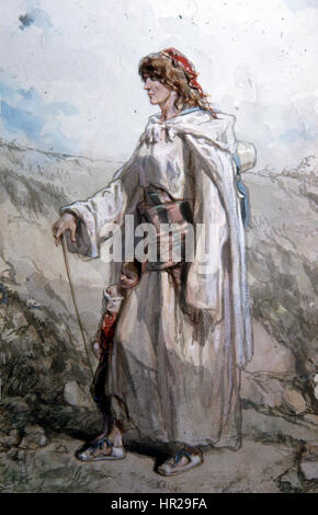 Paul Gavarni - Gipsy Femme et enfant - Walters 371457 Banque D'Images