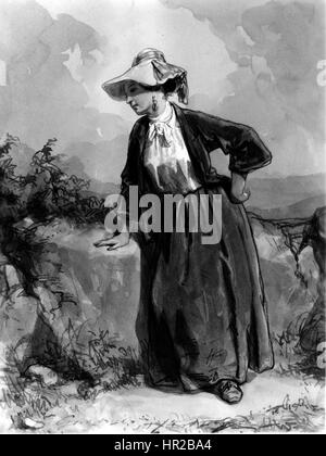 Paul Gavarni - Jeune paysanne - Walters 371452 Banque D'Images