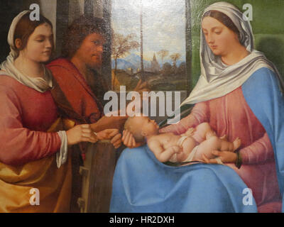 Madonna col bambino tra i art. Caterina d'Alessandria e Giovanni Batt. attr. Un Sebastiano del Piombo (2)JPG Banque D'Images