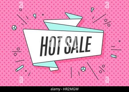 Bannière de ruban avec texte Hot Sale Illustration de Vecteur