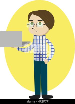 Personne travaillant sur ordinateur. Concept de codage ou de programmation. Illustration de Vecteur