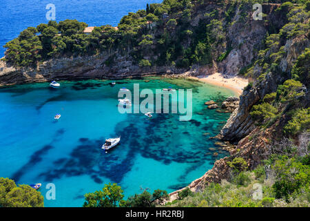 Cala Futadera beach, Costa Brava, Espagne Banque D'Images