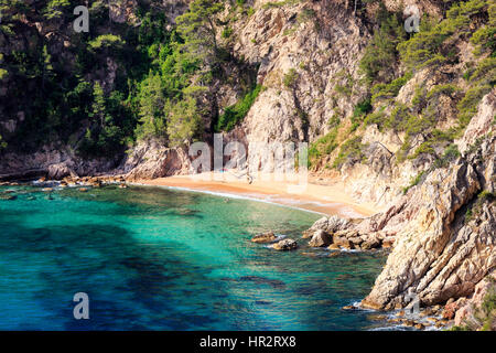 Cala Futadera beach, Costa Brava, Espagne Banque D'Images