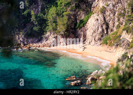 Cala Futadera beach, Costa Brava, Espagne Banque D'Images