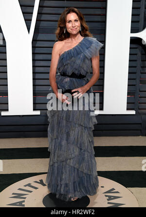 Minnie Driver arrivant à la Vanity Fair Oscar Party à Beverly Hills, Los Angeles, USA. Banque D'Images