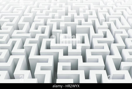 Arrière-plan de labyrinthe blanc,3d rendering Banque D'Images