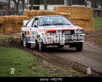 L'étape de rallye à la Race Retro. Audi Quattro Banque D'Images