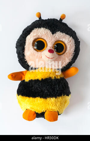 Sting l'Abeille Ty Beanie boos - Bumblebee adorable en peluche douce isolé sur fond blanc Banque D'Images