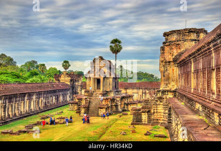 Mille Dieu Bibliothèque à Angkor Wat, au Cambodge Banque D'Images