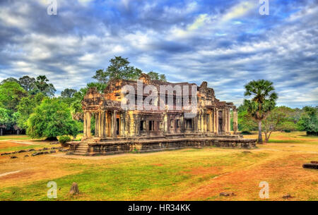 Ancienne Bibliothèque à Angkor Wat, au Cambodge Banque D'Images