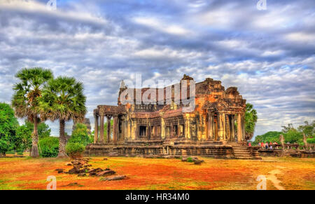 Ancienne Bibliothèque à Angkor Wat, au Cambodge Banque D'Images
