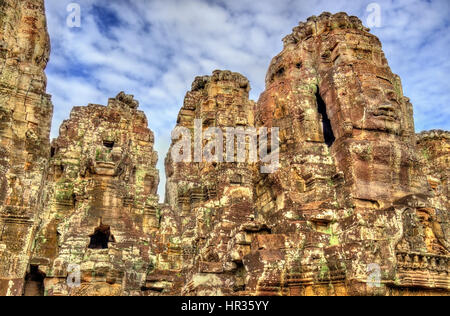 Le Bayon, un temple khmer d'Angkor au Cambodge, en Asie du sud-est Banque D'Images