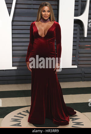Los Angeles, Californie, USA. Feb 26, 2017. Ciara à la Vanity Fair Oscar Party 2017 Le 26 février 2017 à Beverly Hills, Californie. Credit : Mpi99/media/Alamy Punch Live News Banque D'Images