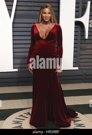Los Angeles, Californie, USA. Feb 26, 2017. Ciara à la Vanity Fair Oscar Party 2017 Le 26 février 2017 à Beverly Hills, Californie. Credit : Mpi99/media/Alamy Punch Live News Banque D'Images