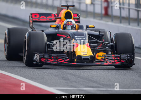 Bracelona, Allemagne. Feb 27, 2017. Pilote de Formule Un Australien Daniel Ricciardo de Red Bull peut être vu à l'avant-saison de Formule 1 essais au Circuit de Catalogne à Bracelona, Allemagne, 27 février 2017. La nouvelle saison de Formule 1 débute le 26 mars 2017 en Australie. Photo : Jens Büttner/dpa-Zentralbild/dpa/Alamy Live News Banque D'Images
