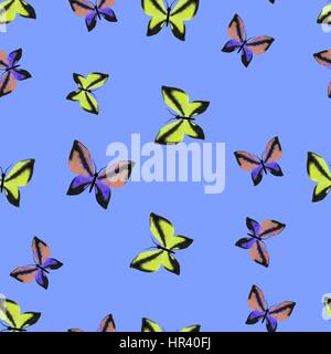 Motif papillons colorés de l'été sans couture Illustration de Vecteur