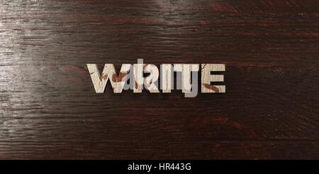 Écrire - grungy titre en bois d'érable sur le rendu 3D - image image. Cette image peut être utilisée pour un site web en ligne ou imprimer une annonce de bannière pos Banque D'Images