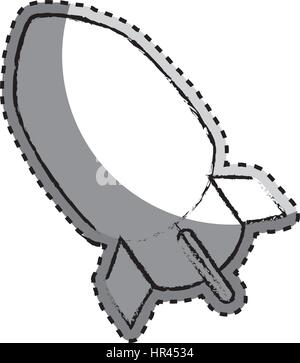 Autocollant de l'icône rocket floue monochrome Illustration de Vecteur