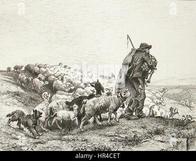 Paul Vayson 1882 retour du troupeau en Provence Banque D'Images