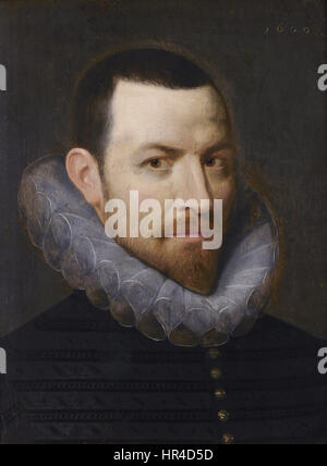 Le portrait de Nicolaas Rockox par Otto van Veen représente un noble flamand avec une attention particulière aux détails, capturant à la fois l'expression digne de l'individu et l'opulence de sa tenue au XVIe siècle. Banque D'Images