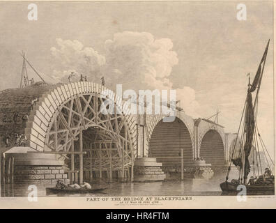 Une partie du pont de Blackfriars comme c'était en juillet 1766, par Edward Rooker après Thomas Sandby, 1766 bm - 1904,0819.799 Banque D'Images