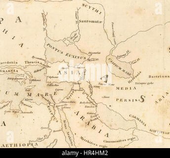 Playfair, directeur principal. Carte du monde selon Strabon. 1814 C Banque D'Images