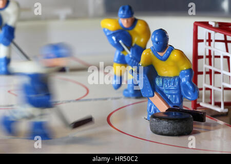 Jeu de table de hockey sur glace attaque macro shot Banque D'Images