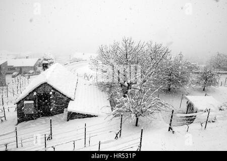 La Suisse, le Canton du Tessin,neige,paysage,Contra Banque D'Images