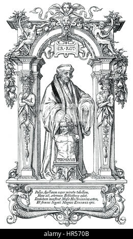 Desiderius Erasmus de Rotterdam, 1465 - 1536, d'un humaniste néerlandais, théologien, philosophe, universitaire et auteur Banque D'Images