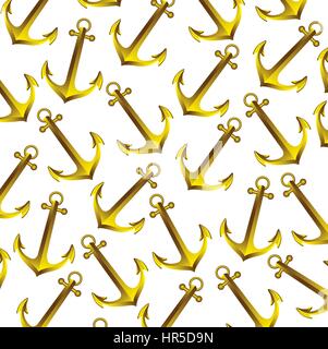 Motif coloré design golden anchor Illustration de Vecteur