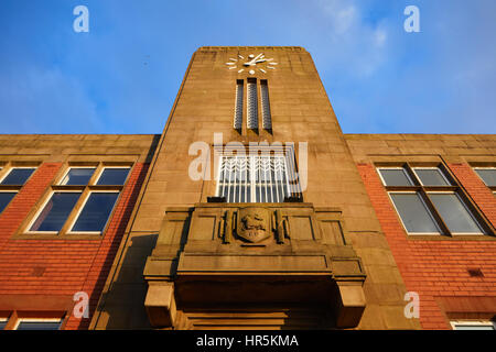 Ancien quai bureaux landmark Preston Docklands style Art déco d'extérieur de bâtiment bureaux brique clocktower Ashton-sur-Riversway Ribble, Docklands Lancashir Banque D'Images