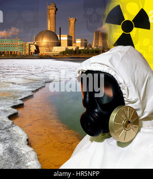 La pollution industrielle et l'usine de retraitement nucléaire de Sellafield en Cumbria dans le nord-ouest de l'Angleterre. (Digital image composite) Banque D'Images