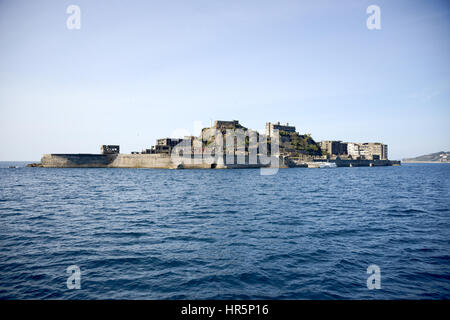 Nagasaki, Japon - 17 mars 2016 : Gunkanjima, Nagasaki, Battleship island au Japon. Banque D'Images