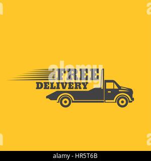 Livraison gratuite icône. Autour de l'horloge l'expédition concept. Le design peut être utilisé comme une affiche, publicité, singboard. Élément du vecteur de la conception graphique Illustration de Vecteur