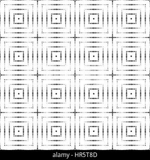 Modèle sans couture. Carrelage noir et blanc classique avec petits points. Répéter régulièrement avec des formes géométriques, points, bandes pointillées, des carrés. Bac Illustration de Vecteur