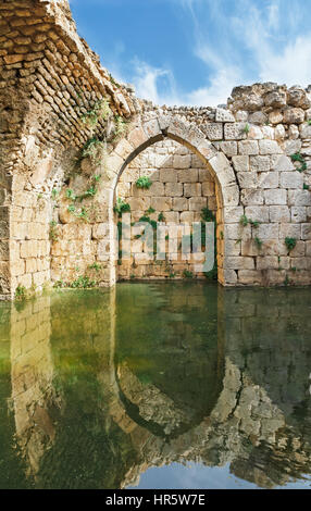 Des fouilles archéologiques de la forteresse Nimrod en Israël Banque D'Images