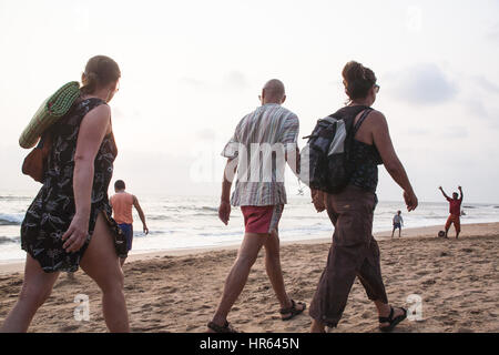 Les touristes,Tourisme,a,la plage,Calangute Baga,,Goa, Inde,Indian,Asia,Asiatique. Banque D'Images