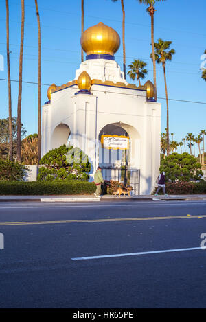 Lotus d'or Dôme de la réalisation du Soi. Encinitas, Californie. Banque D'Images