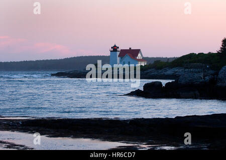 Hendrick's historique Head Light, Southport, Maine. Le phare date de 1829. Banque D'Images